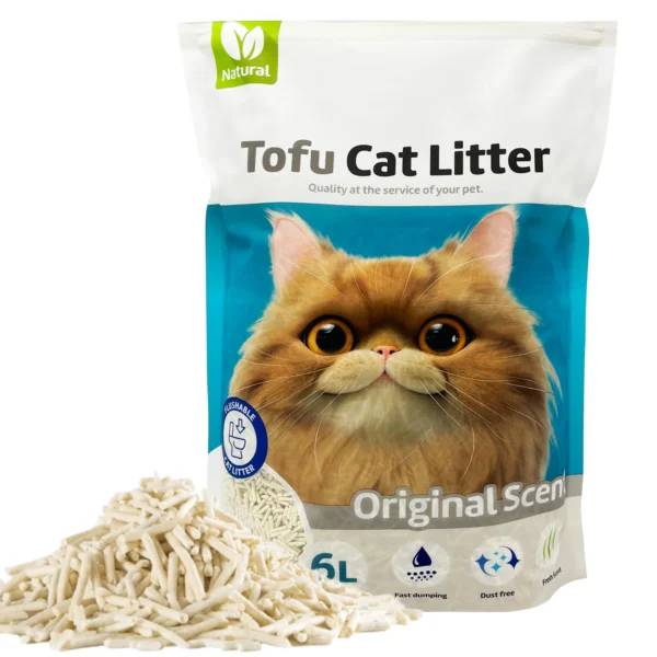 Arena Aglomerante para Gatos Arena de Tofu para Gatos sin Polvo Fácil de Aglomerar Controla los Olo - Imagen 11