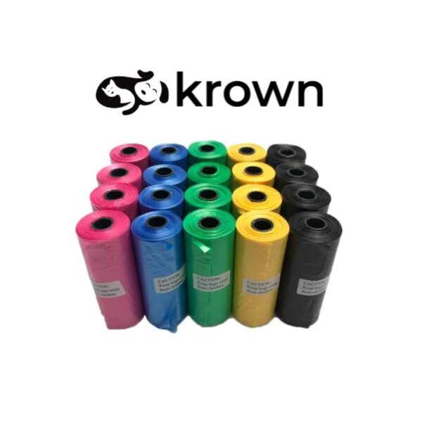 KROWN - Bolsas Para Caca De Perro de 150/300/600/900/1200/1500 Bolsa Multicolor o Negro Caca Bolsa - Imagen 8